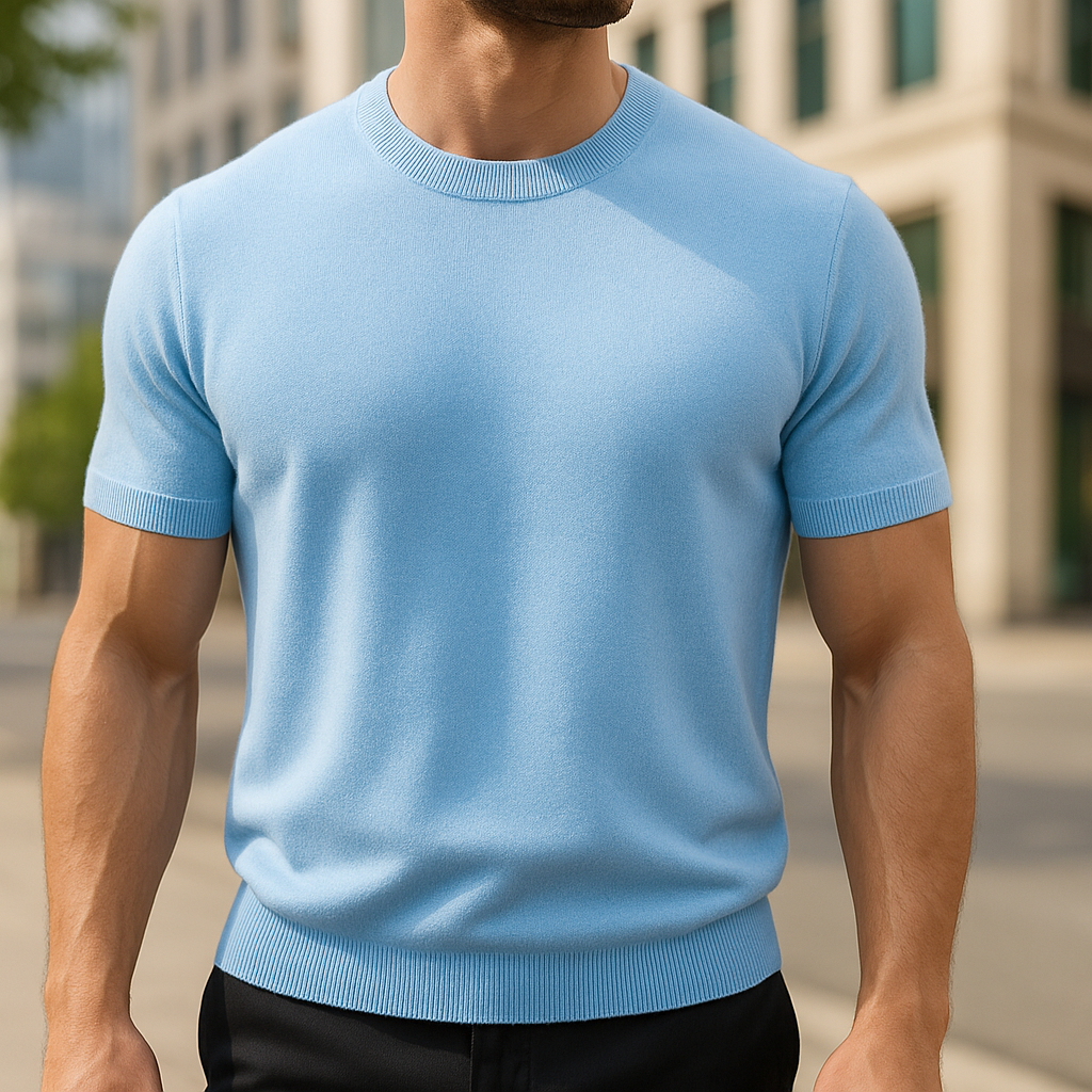 Comfortable men's crew neck t-shirt. Casual wear top with tailored fit, perfect for versatile everyday style.