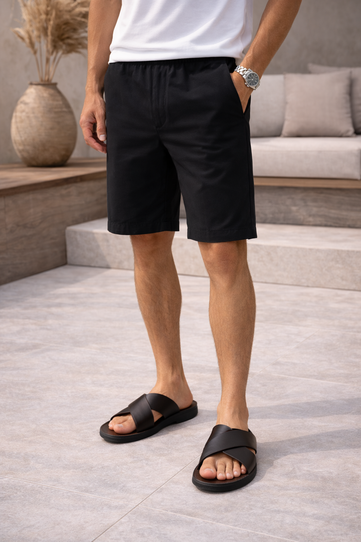 Men's casual cross strap slide sandals offering ultimate summer comfort. Easy slip-on open-toe design for beach & vacation.
