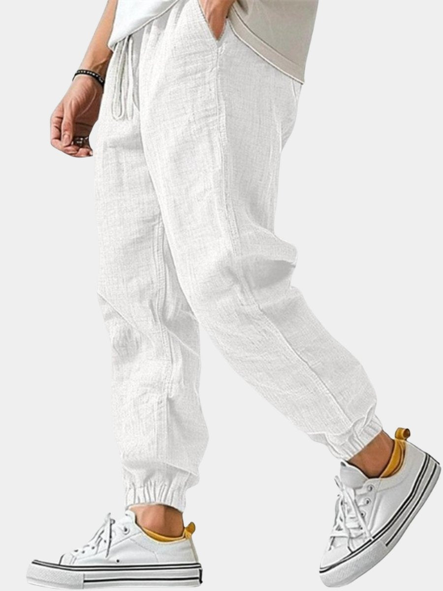 Men's cuffed joggers in a relaxed fit for casual wear. Perfect for everyday style, travel, and streetwear.