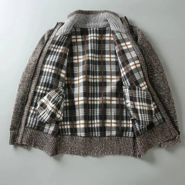 Men's knit fleece-lined jacket, Cumberland collection, providing warmth and style for winter