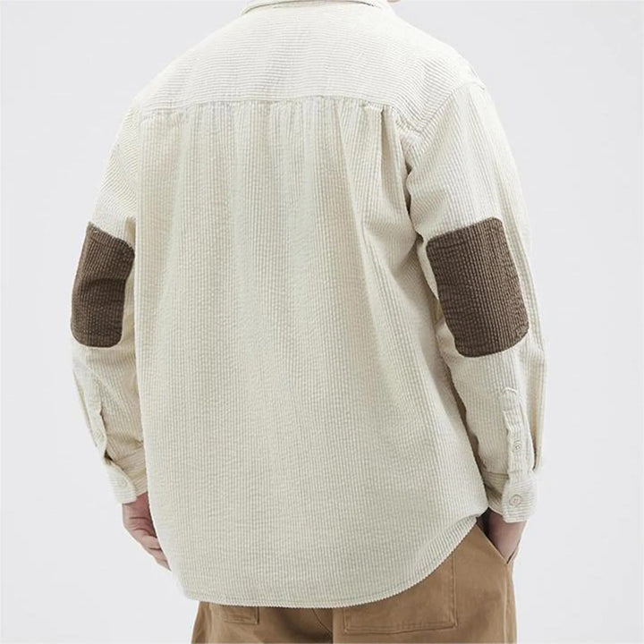 Comfortable men's corduroy shirt in beige, suitable for various casual occasions