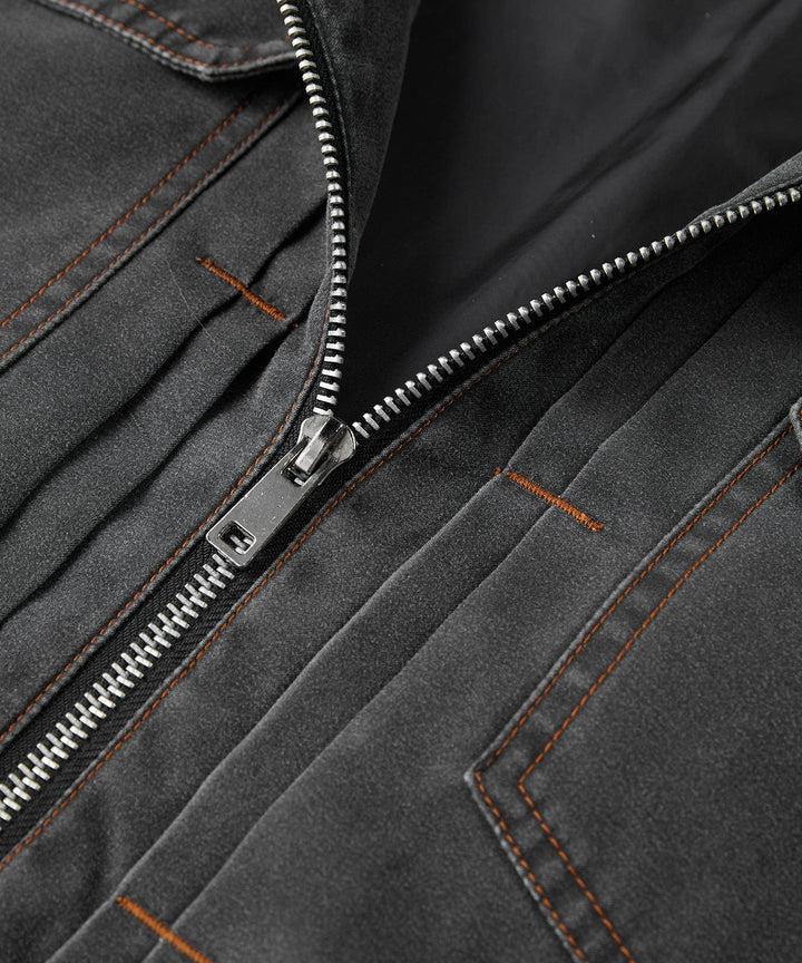 Men's rugged canvas jacket featuring functional pockets, ideal for urban casual style
