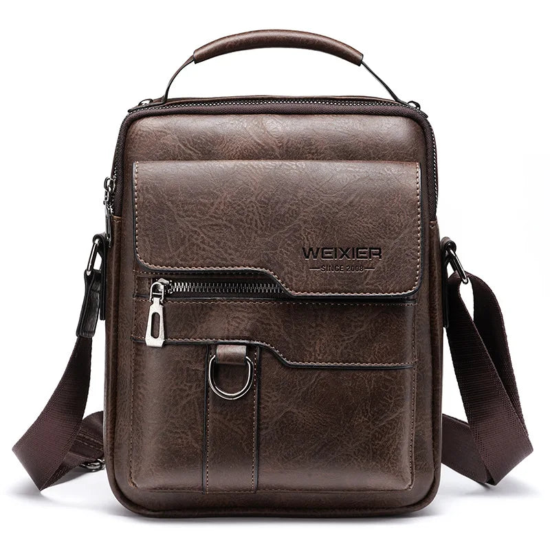 Men's durable black crossbody bag for work & leisure. Adjustable strap, versatile carry for daily essentials.