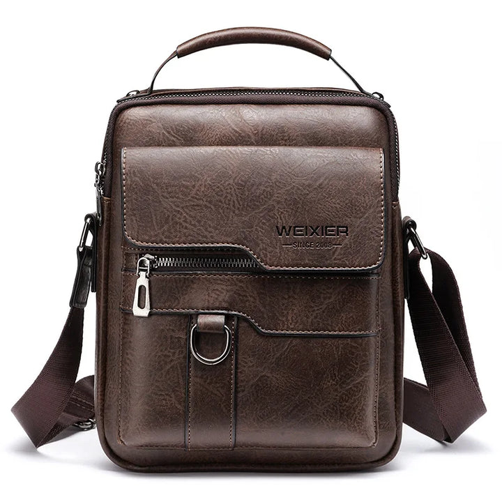 Men's durable black crossbody bag for work & leisure. Adjustable strap, versatile carry for daily essentials.