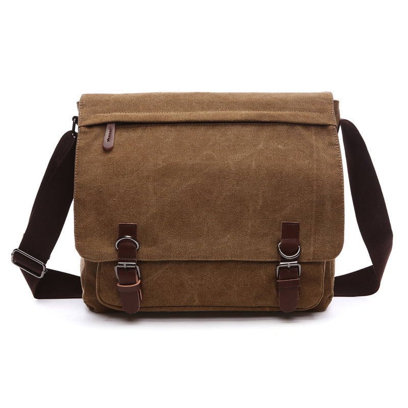Stylish men's shoulder bag with robust buckle straps and large capacity for all your essentials.