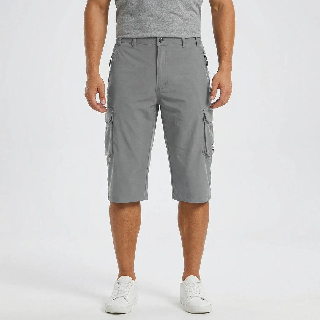 Men's outdoor cargo shorts, durable & quick-dry, designed for adventure with multiple pockets.