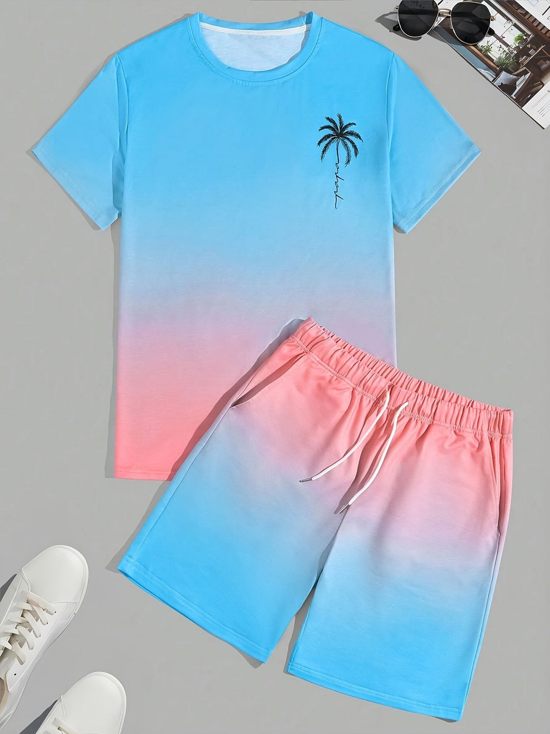 Men's CoolFlex two-piece summer set with short-sleeve t-shirt and athletic shorts.