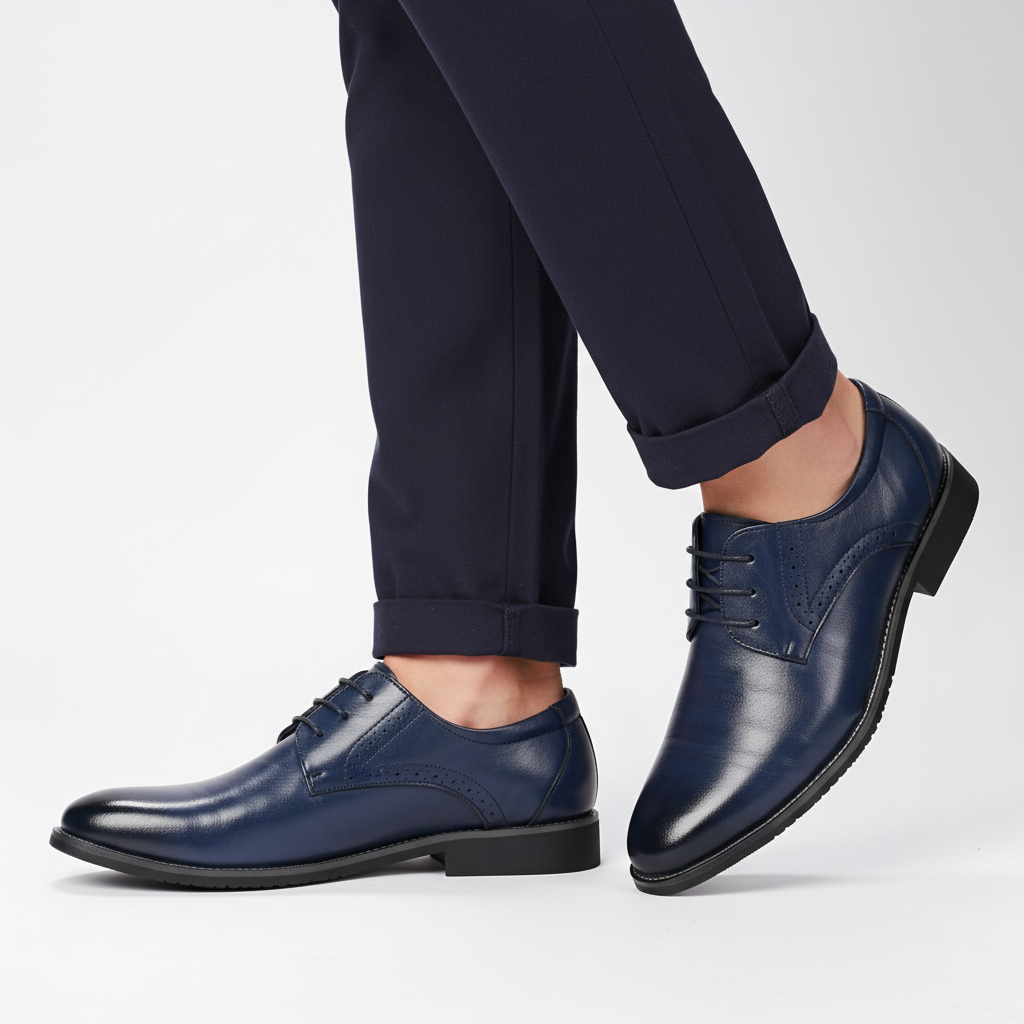 Classic men's brogue oxfords in Adrian leather, elegant perforated design, perfect for professional attire.