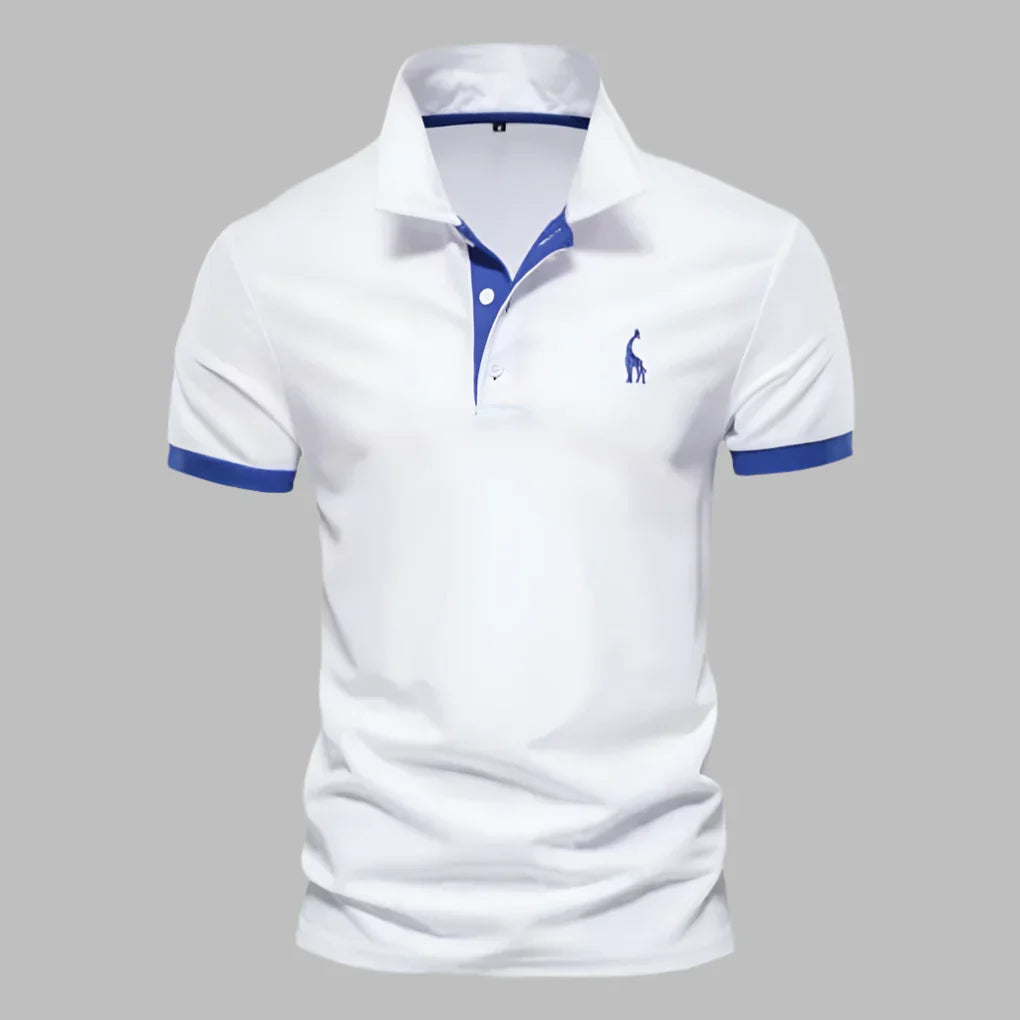 Men's elegant polo shirt, tailored fit for a sleek look. Perfect smart casual top for versatile wear.