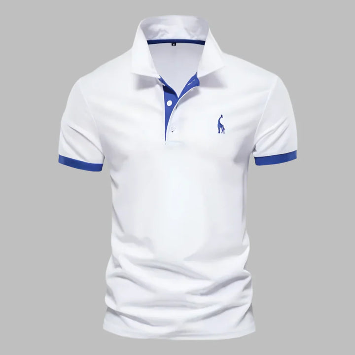 Men's elegant polo shirt, tailored fit for a sleek look. Perfect smart casual top for versatile wear.