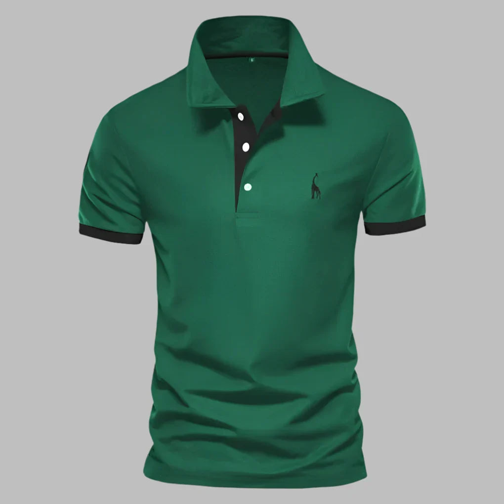 Breathable short sleeve men's polo shirt, elegant and comfortable for summer wear. A casual top with style.