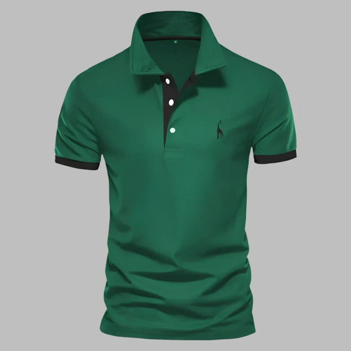 Breathable short sleeve men's polo shirt, elegant and comfortable for summer wear. A casual top with style.