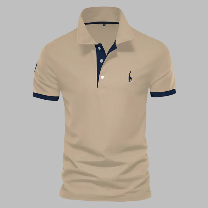 Comfortable men's short sleeve polo, tailored fit. A versatile, breathable top for elegant smart casual style.