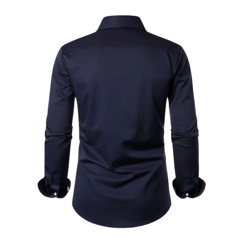 Stylish men's slim fit party shirt, long sleeve, collared. Versatile for formal, dressy, or smart casual occasions.