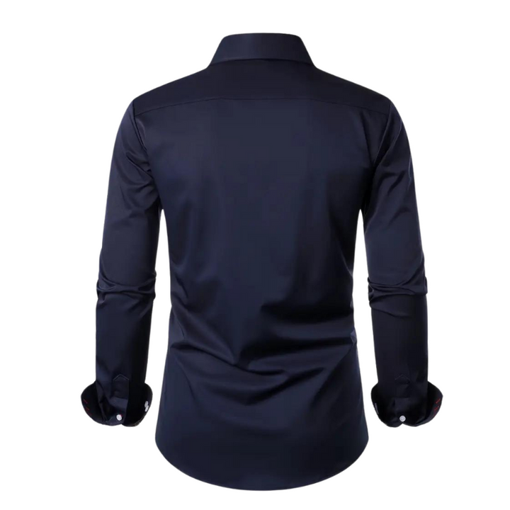 Stylish men's slim fit party shirt, long sleeve, collared. Versatile for formal, dressy, or smart casual occasions.