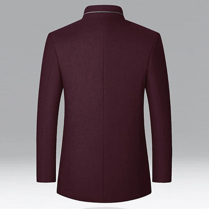 Smart casual men's stand collar coat. Elegant, professional outerwear for the modern man.