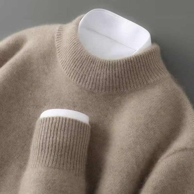 Comfortable men's knitwear pullover, a soft crew neck sweater ideal for elegant fall & winter fashion.