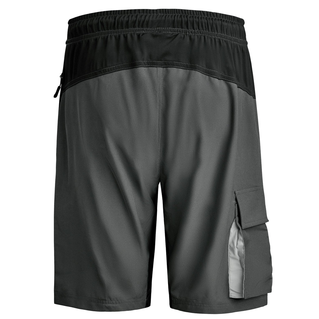 Men's trail running shorts, black, with athletic fit for outdoor adventures
