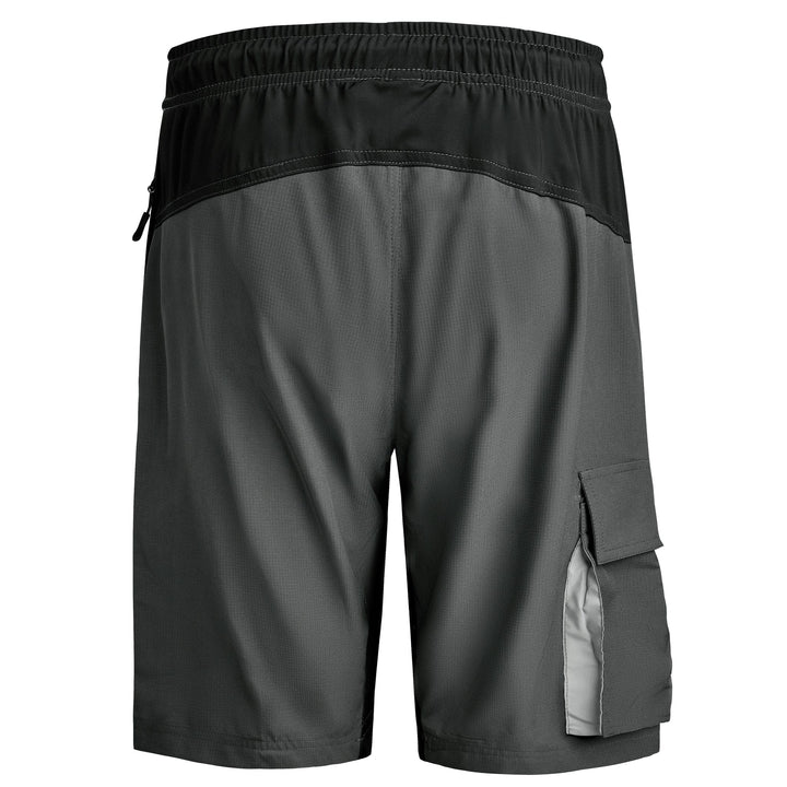 Men's trail running shorts, black, with athletic fit for outdoor adventures