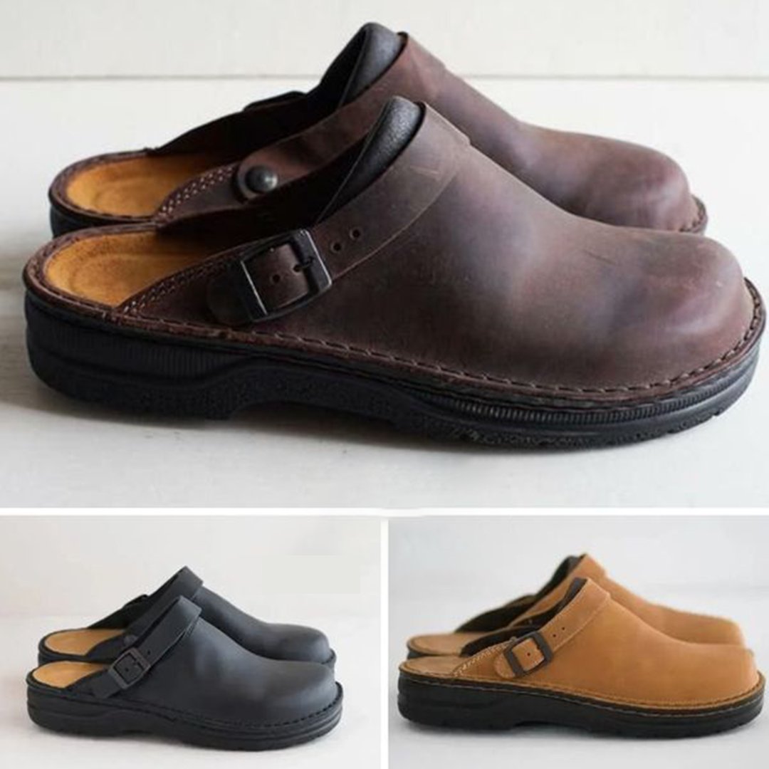 Experience all-day relief with these men's orthopedic comfort clogs. Slip-on ergonomic footwear for superior support.