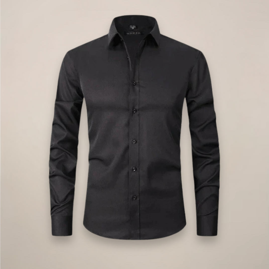 Everyday tailored men's shirt, long sleeve, solid color, ideal for spring outfits