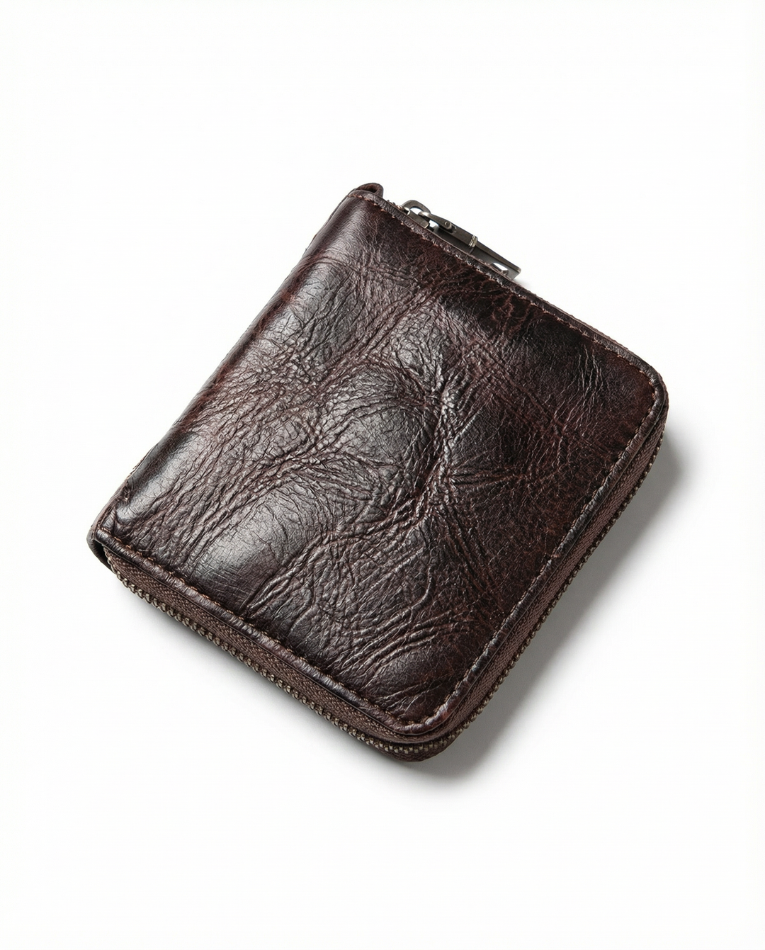 Men's genuine leather zip wallet, perfect for everyday carry