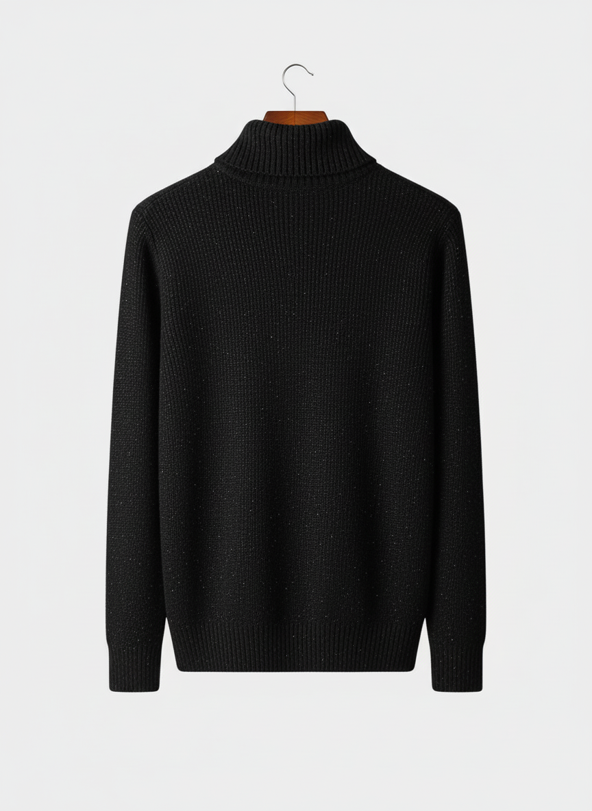 Classic men's half zip cable knit sweater. Comfortable all-season knitwear, perfect for casual or smart casual looks.
