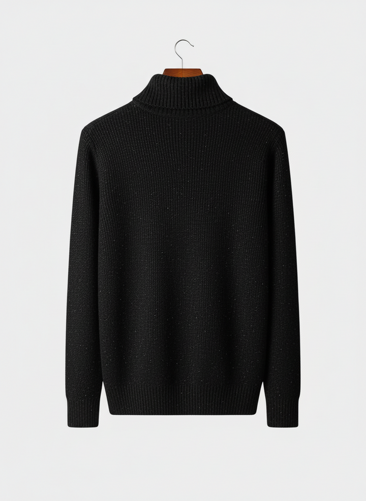 Classic men's half zip cable knit sweater. Comfortable all-season knitwear, perfect for casual or smart casual looks.