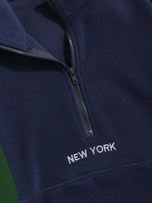 Stylish men's half-zip mock neck pullover, perfect casual outerwear.