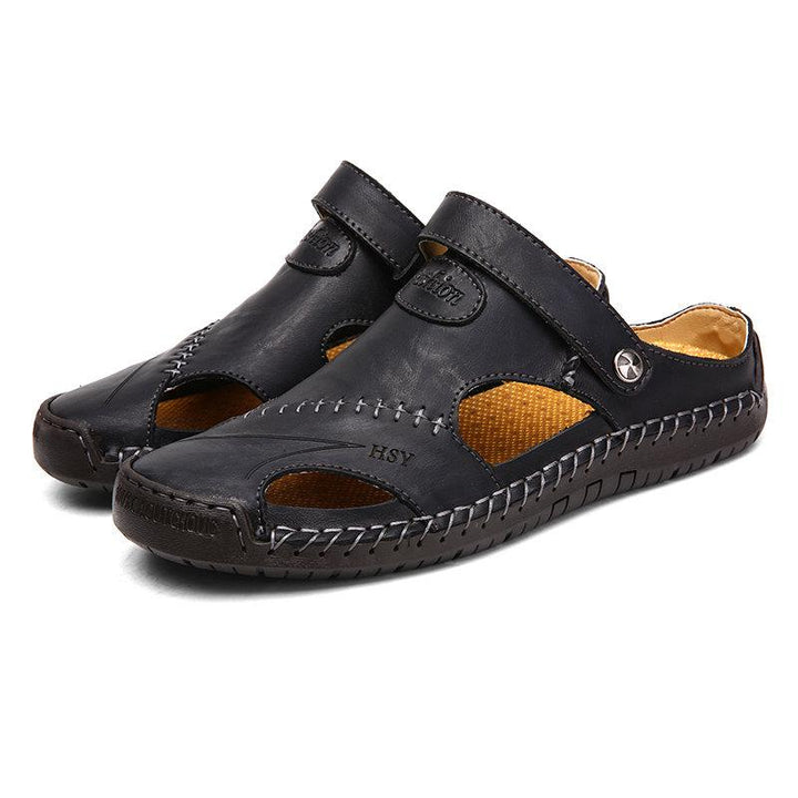 Bottom view of men's outdoor sandals showing the durable, soft sole for traction.