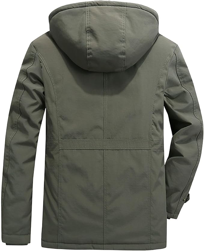 High-performance men's cold weather parka, hooded and heavy-duty for extreme winter conditions.