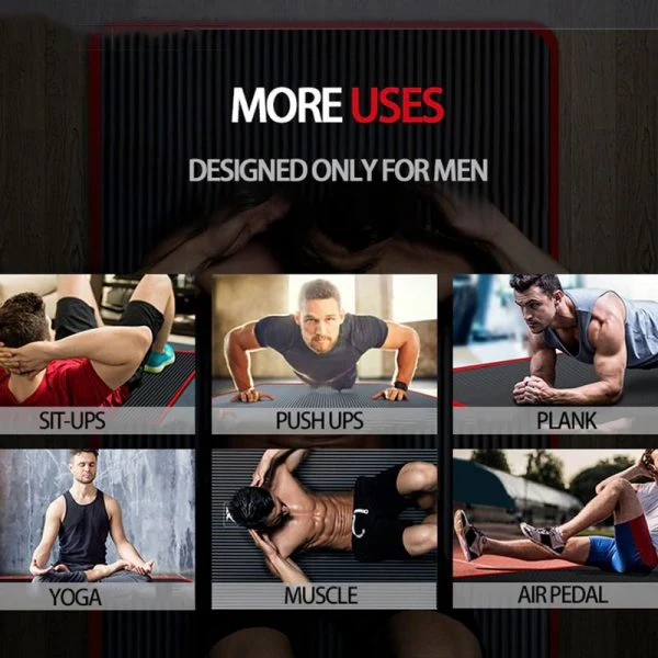 Durable men's high-density gym mat, perfect for home workouts. Provides superior support and non-slip stability.