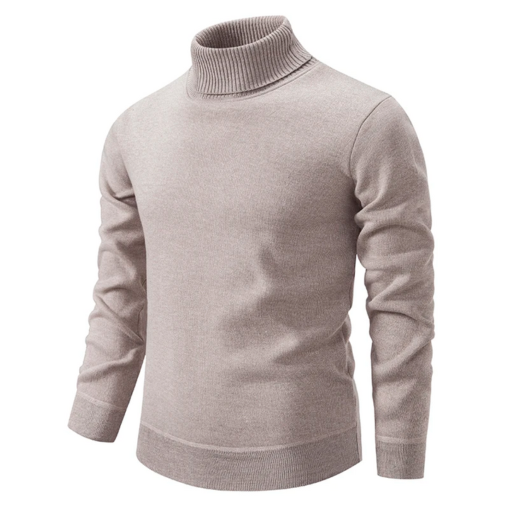 Sophisticated men's high-neck sweater, a warm knit for winterfashion. Great for refined layering.