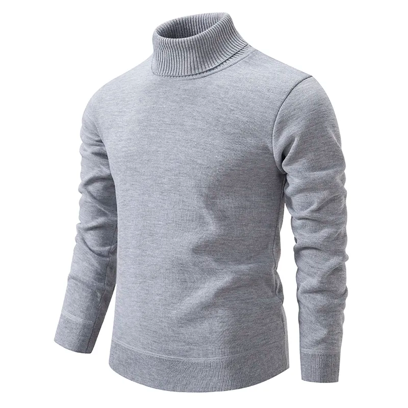 Casual men's high-neck knit sweater. Perfect mensfashion for cold weather & elegant layering.