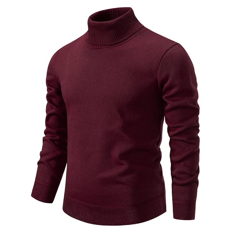 Fall style men's high-neck knit sweater. Ideal for layering, offering a refined & casual look.