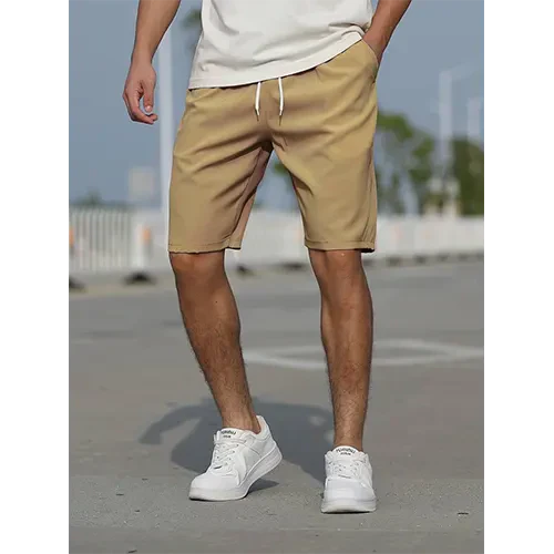 Close-up of men's comfortable summer shorts, showcasing the relaxed fit and durable, lightweight fabric.