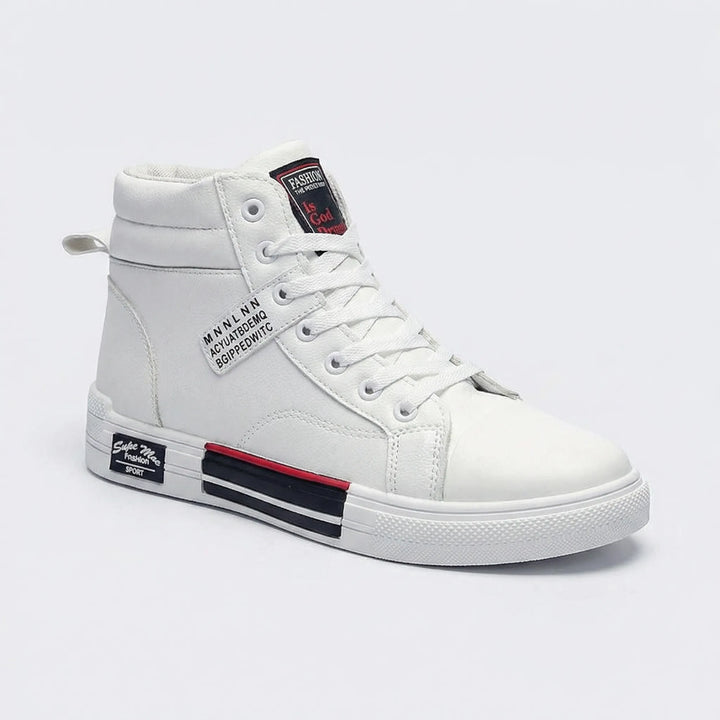 Modern men's high-top lace-up casual shoes, perfect for street style and versatile fashion footwear.