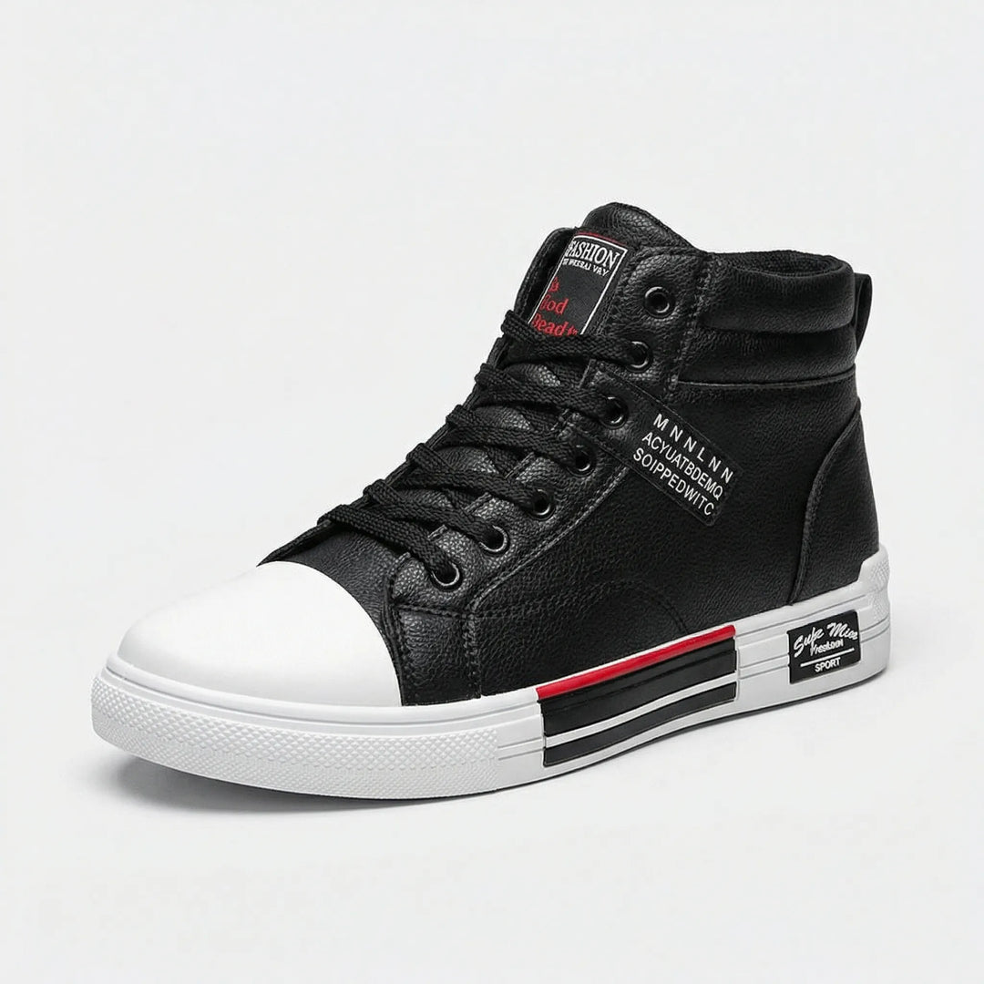 Men's fashion high-top sneakers with lace-up design, offering comfort and versatile style for casual footwear.