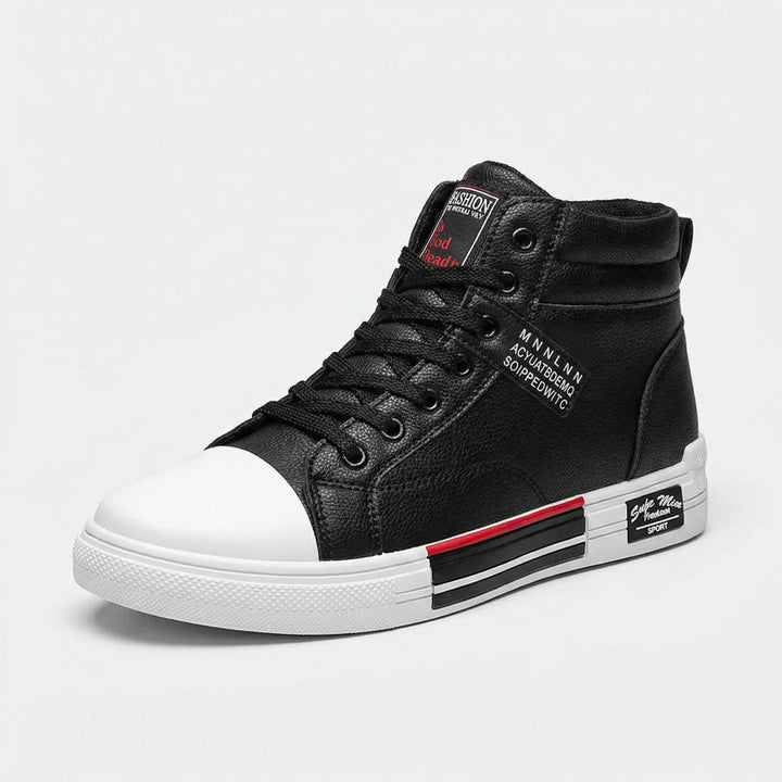 Men's fashion high-top sneakers with lace-up design, offering comfort and versatile style for casual footwear.