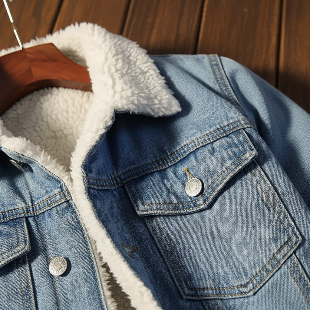 Timeless men's insulated denim jacket for autumn & winter. Stay warm & stylish in this casual outerwear.