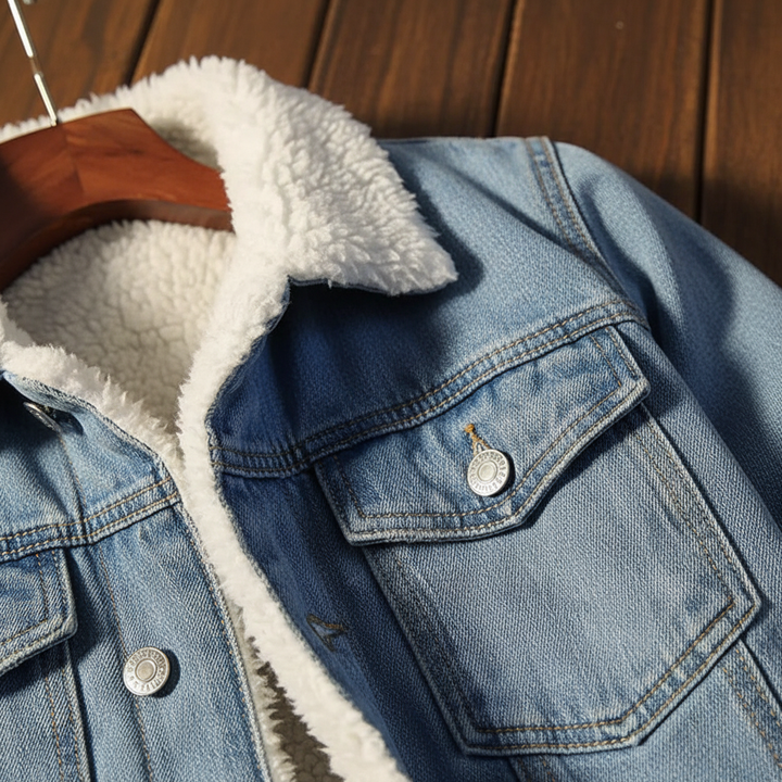 Timeless men's insulated denim jacket for autumn & winter. Stay warm & stylish in this casual outerwear.
