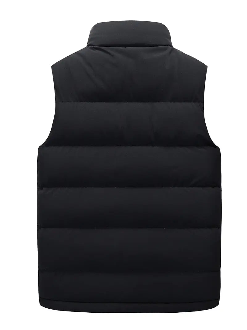 Warm men's padded gilet. Sleeveless insulated jacket, ideal for fall fashion, winter layering & outdoor wear.