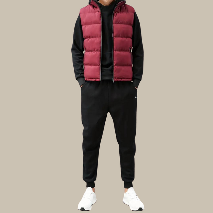 Versatile men's insulated vest. A smart casual padded gilet, excellent for layering in fall & winter fashion.