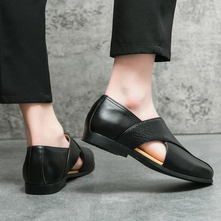 Men's luxurious woven leather loafers, premium dress shoes designed for lasting comfort