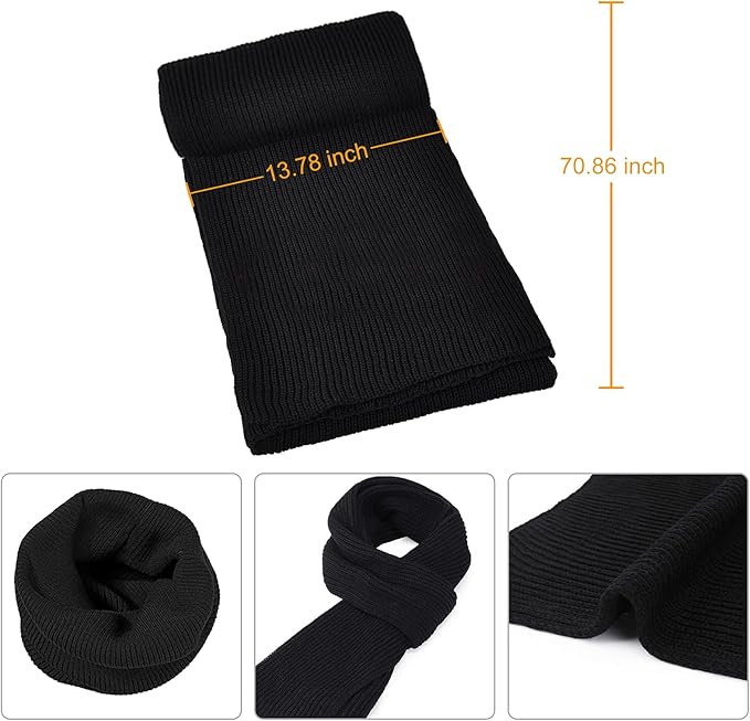 Outdoor men's winter wear: a warm beanie, a long cozy scarf & highly sensitive touchscreen gloves.