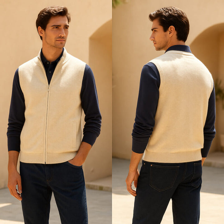 Everyday men's lightweight vest, full-zip for easy styling and casual wear.