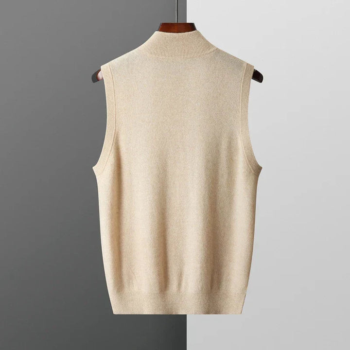 Modern men's zip vest, comfortable and lightweight for stylish casual outfits.
