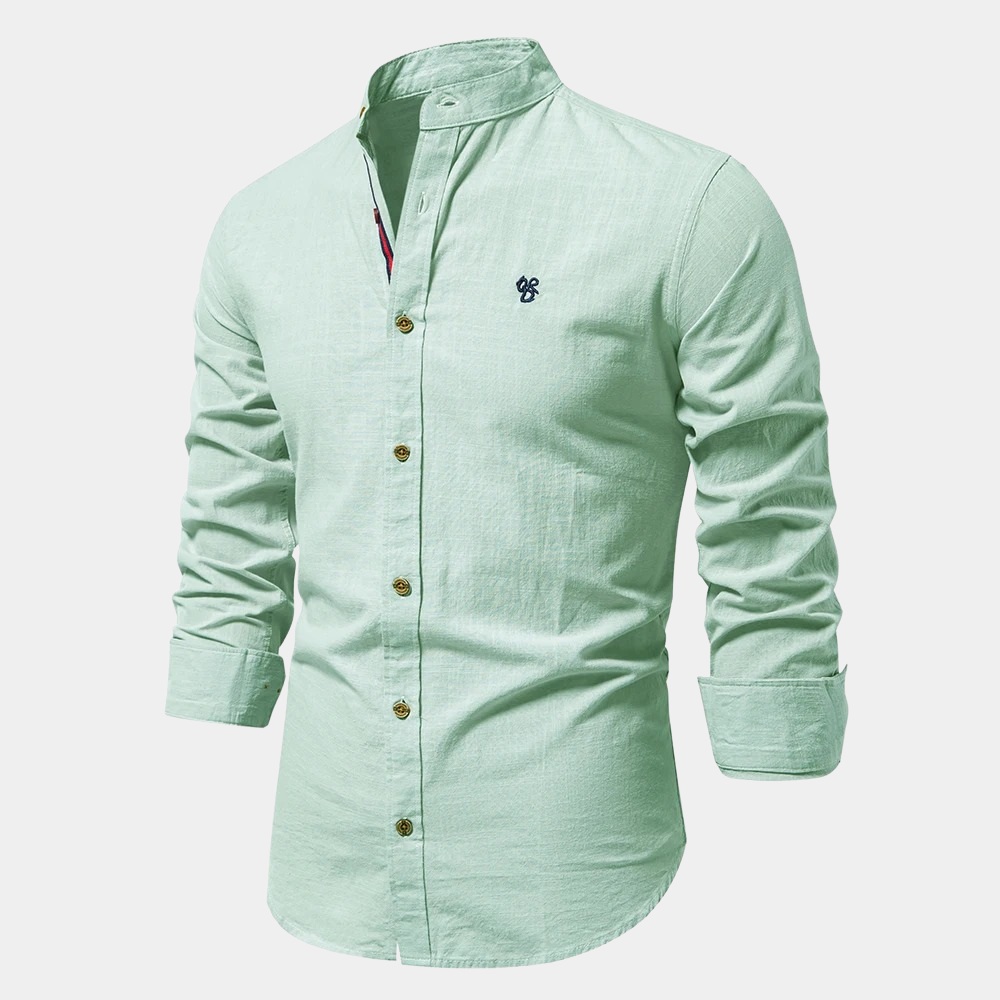 Tayler brand men's lightweight long-sleeve summer shirt. Look elegant & cool in this versatile top.