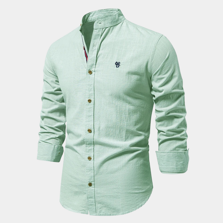 Tayler brand men's lightweight long-sleeve summer shirt. Look elegant & cool in this versatile top.