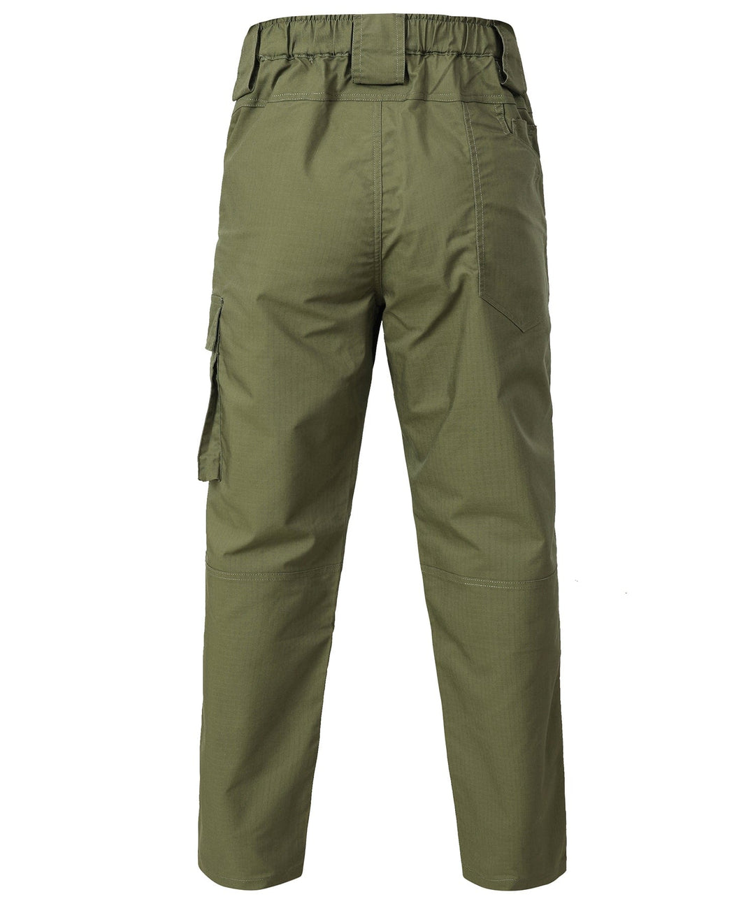 Men's outdoor pants for trail in a deep olive green, designed for comfort and mobility.